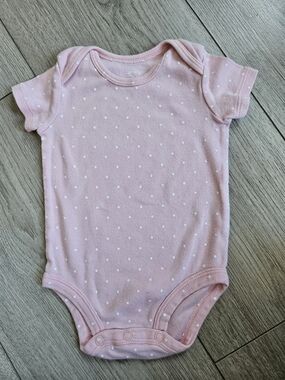 Carter's Baby Girl Pink Polka Dot Short Sleeve Bodysuit Onesie🩷